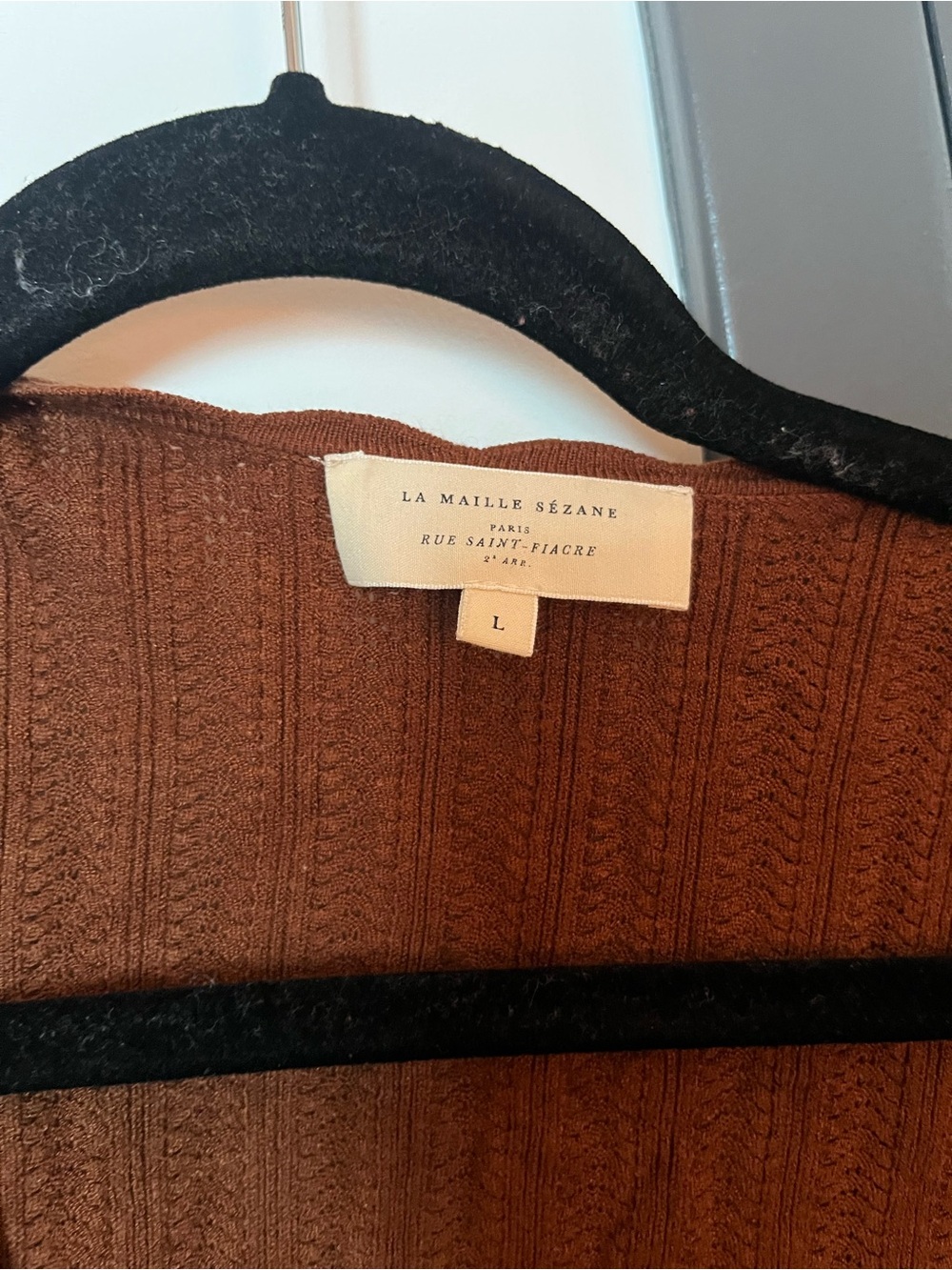Sézane Wrap Sweater Cardigan - Rust Brown - Picture 2 of 3